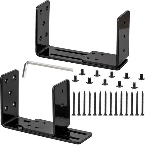 Barricade Supports, Lot de2, Support en U Ajustable, Support pour Verrou de Sécurité de Porte, Convient pour les Verrous de Porte Renforcés, Portes Pivotantes Intérieures et Extérieures, Grilles (1/5)