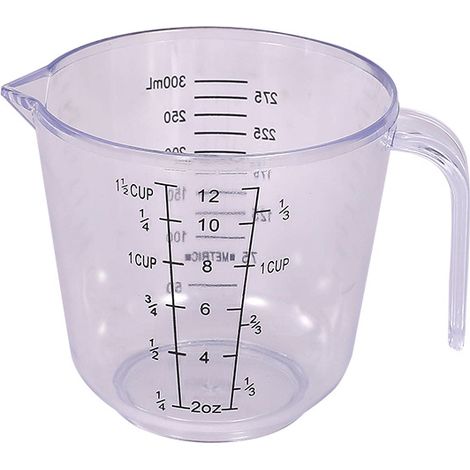 Vaso medidor de cocina de 300 ml, perfecto para medir ingredientes en repostería, un utensilio de cocina esencial (1 transparente). (1/5)