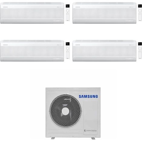 Samsung Climatizzatore Quadri Split Windfree Avant S2 7+12+18+24 BTU con AJ100TXJ5KG/EU Inverter R-32 Wi-Fi Classe A++