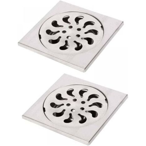 10x10x30mm 2pcs Stainless Steel Floor Drain, Square Shower Grate Shower Filter Shower Drain Hair Catcher for Bathroom (1/4)