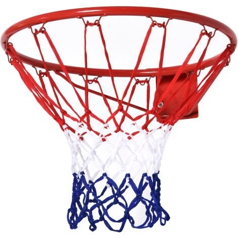 Basketballkorb mit Netz 46 cm, Stahlrohr & Nylon, rot blau weiß, ideal für Garten & Freizeit \nOn-Site (1/5)