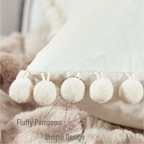 Housse de coussin 30 x 50 cm Moutarde Blanc Scandinave Maison Salon Décoration Lot de 2 Housses de coussin en velours doux Rectangulaire Double Face Couleur unie pour coussin de chaise de bureau (1/3)