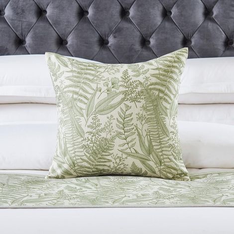 Lot de 2 Housse de Coussin Floral 50x50 cm Micorfibre Vintage Taie d'oreiller Carré Rétro Doux Décoration de Lit Salon Hotêl Chambre Salon,Vert,50x50cm (1/3)