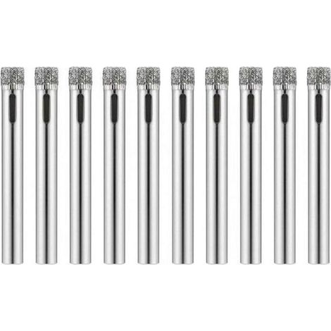10-teiliges 6-mm-Bohrer-Lochsägen-Werkzeug-Set, Bohrer, Diamantschneider, Kohlenstoffstahl, Glas, Keramik