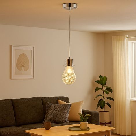 Pendelleuchte Glühbirne Vintage Lampe Wohnzimmer Hängeleuchte Deko Glühbirne E14, Drahtgeflecht, H 150 cm Wofi 600301010150