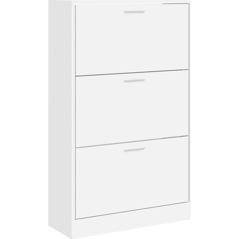 Maison Exclusive - Zapatero madera contrachapada blanco 63x24x103