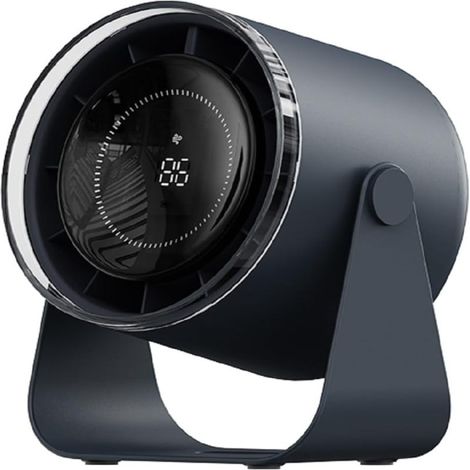 Ventilateur de bureau ultra-silencieux, inclinaison réglable à 115°, 100 vitesses de ventilation, rechargeable par USB, portable (bleu et noir) (1/5)