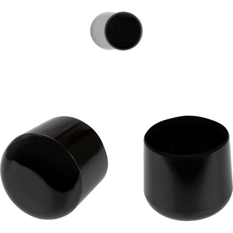 Bouchons pour Tubes Ronds - Lot de 10 - PVC Noir Flexible - Protection Pieds Meubles - Intérieur et Jardin - Diamètre 40-41mm (1/5)