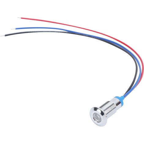 Quatre ensembles vendus ensemble, voyant indicateur LED bicolore en métal étanche de 8 mm, feu de signalisation, cathode commune 12-24 V rouge et bleu. (1/5)