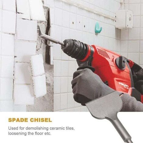 Burin SDS PLUS Carrelage, 165mm x 75mm Série d'élargissement de Haute Qualité, u à Tuiles Courbé Ciselé pour la Céramique et Les Carreaux de Sol (1/3)