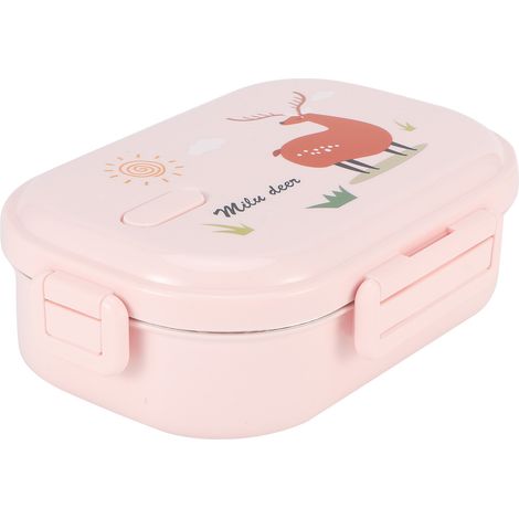 Boîte à lunch isotherme étanche en acier inoxydable, style bento, pour aliments japonais et enfants (rose) (1/5)