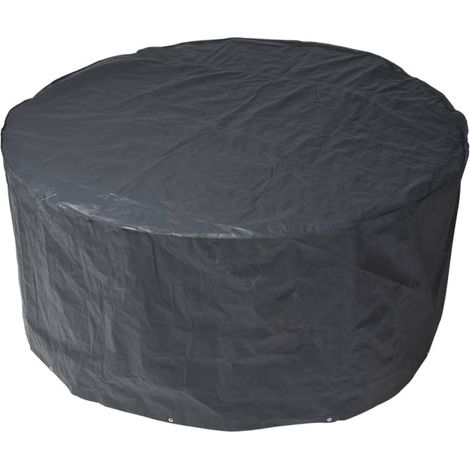 Nature – Housse de protection pour table ronde et chaises de jardin – Dimensions H90 x Ø325 cm – Polyéthylène 100g/m² – Traitement anti-UV