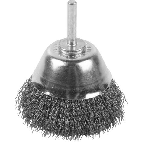 Milwaukee S6 70x25 Stahl-Topfbürste mit Schaft, geriffelt, 0,3 mm, 2 Stück