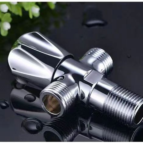 Three-way valve, all-copper, suitable for hot and cold water heaters, toilets, and household use. Features include a high-flow ball valve, three-way diverter valve, one inlet and two outlets.