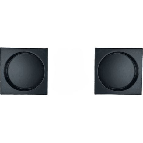 Poignée cuvette encastrée carrée noire pour porte coulissante