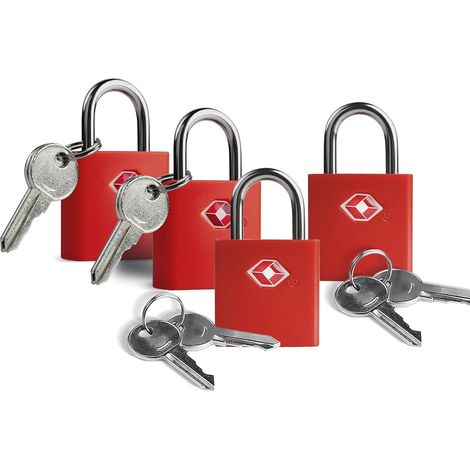 Lot de 4 cadenas pour bagages avec clé, petit cadenas avec clé, mini cadenas à clé identique pour valise, sac à dos, sac, tente, fermeture éclair, boîte à outils (1/5)