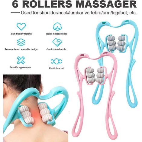 Rouleau de massage manuel pour la nuque et les épaules, automassage des points de pression doubles, soulagement de la pression-AquaForge
