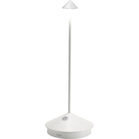 Lampe De Table Led Sans Fil Rechargeable Et Dimmable Pina Pro Blanc Zafferano