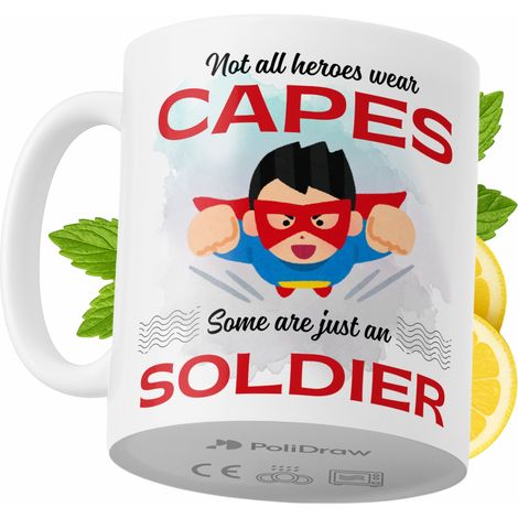 Lustige Kaffeetasse mit witzigem Textdesign für Soldaten – ideal für Geburtstage, Namenstage, Feiertage und besondere Anlässe. Hochwertige Tasse für Zuhause, Büro und Arbeit. Farbe: Weiß, 330 ml.
