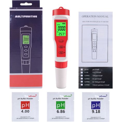 Testeur numérique de qualité PH/TDS/EC/température, analyseur pour eau, piscines, aquariums (1/5)