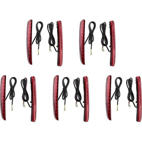 Lot de 10 feux de freinage à LED avec réflecteur de pare-chocs arrière et antibrouillards pour Honda Civic Type R Hatchback 2017-2018 (1/5)