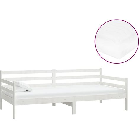 Maison Exclusive - Sofá cama con colchón madera de pino maciza bl