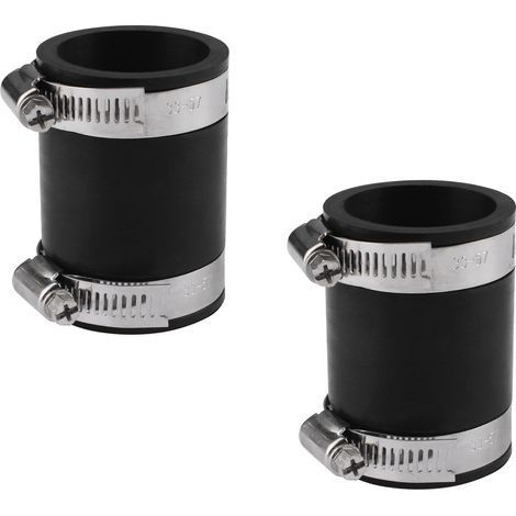 Lot de 2 raccords en PVC flexible avec colliers inox pour tuyau 3,8 cm (40 mm int.) (1/5)