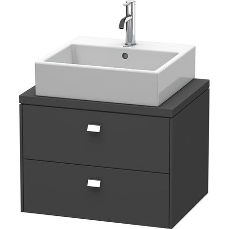 BRIOSO consolle bassa con maniglia cromata 442x620x480mm grafite opaco