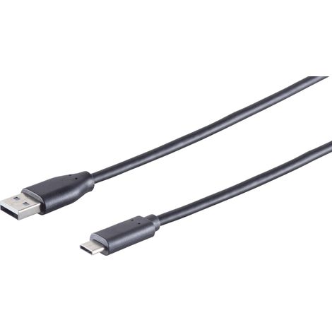 Câble adaptateur USB-A USB-C 3.0 noir 1,8 m S-IMPULS