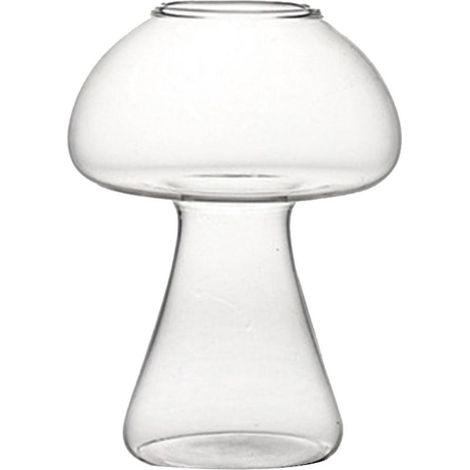 Verre à cocktail original en forme de champignon, idéal pour les soirées karaoké, les bars et les fêtes. Verre transparent. (1/4)