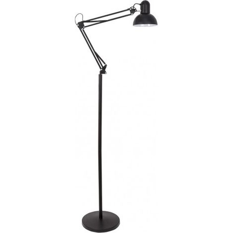 Flexo De Pie Articulable Rutilo 1xe27 Negro Mate 180x28x28 Cm