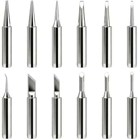 12Pcs Pointe Fer a Souder 900M Pour Stations À Souder, Panne Fer à Souder de Remplacement, Station De Soudage pour Hakko Quick Aoyue Soudure Electronique et DIY (1/5)