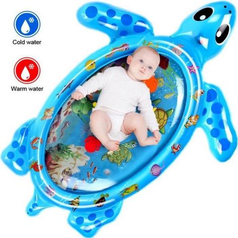 10282CM Tapis d'eau Matelas sol gonflable jouet bébé éducatif en forme tortue BLEU (1/4)
