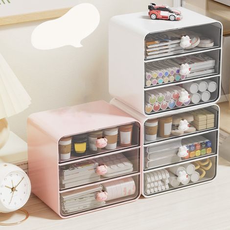 Kosmetikaufbewahrungsbox, Schubladenkorb für Schönheits- und Hautpflegeprodukte, ein Muss für Studentenwohnheime, Schreibtisch-Organizer, großes rosa schweinchenförmiges Regal. (1/5)