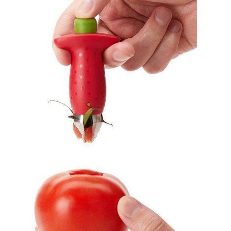 Dos piezas de utensilios de cocina para fresas y tomates, accesorios de limpieza para frutas y pelador de fresas (1/5)
