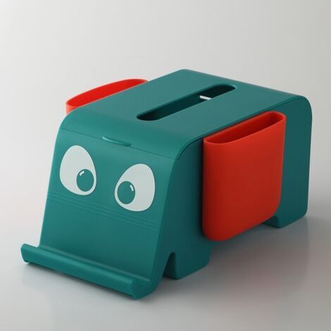 BUNTHAUS Boîte à mouchoirs, boîte de rangement pour télécommande de dessin animé domestique(vert orangé) (1/5)