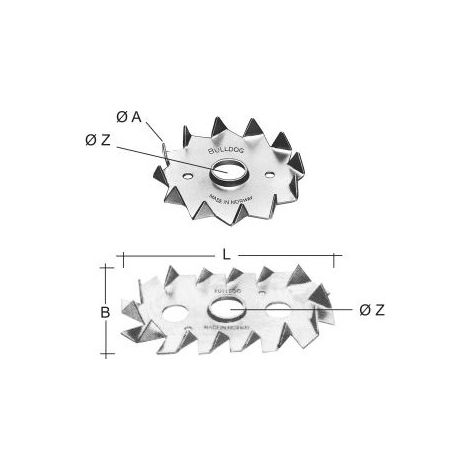 Crampon Bulldog para dentadura simple C2-C4 Ø95x20mm - Caja de 50