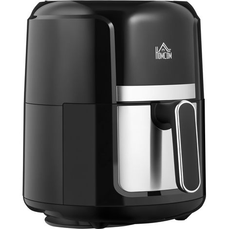 Friteuse sans huile - HOMCOM - 4 L 1300 W - 12 programmes - température réglable - acier et plastique - 34,2x25,6x31,8cm - noir (1/5)
