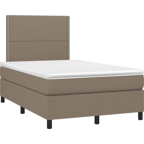 Maison Exclusive - Sommier à lattes de lit avec matelas taupe 120x190 cm tissu (1/5)