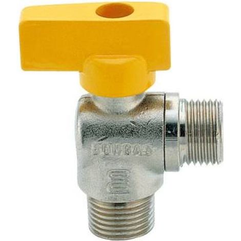 Rubinetto gas a squadra con leva 1/2" maschio/maschio enolgas