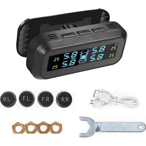 Sistema de monitoreo de presión de neumáticos para vehículos recreativos/remolques, TPMS para vehículos recreativos con 4 sensores externos. (1/5)