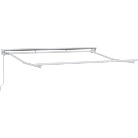 Cadre d'auvent Réglable Blanc 3 x 2 m Acier (1/5)