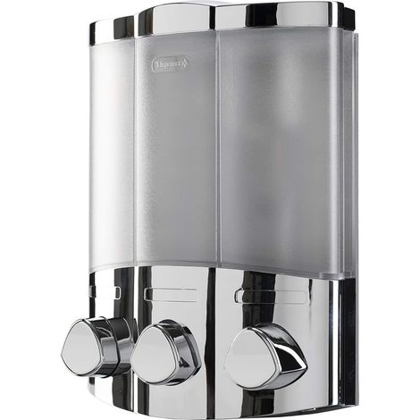 Croydex Euro Soap Dispenser Trio Chrome, Easy To Install Wall Mounted Pump Dispenser (1/5)