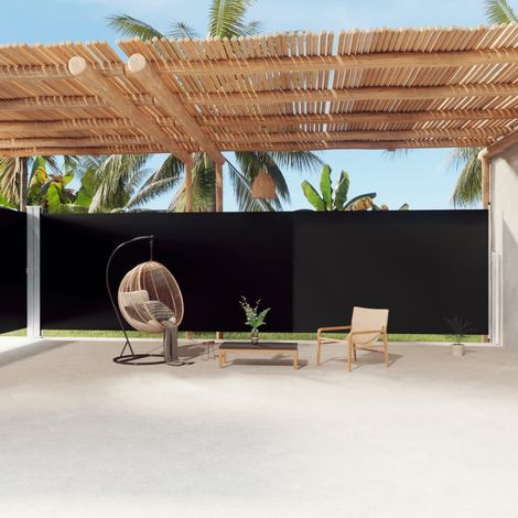 Toldo lateral retráctil negro 220x1200 cm vidaXL