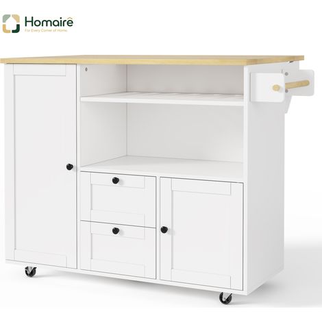 Küchenwagen aus MDF weiß 104 x 69 x 89 cm HOMAIRE (1/5)
