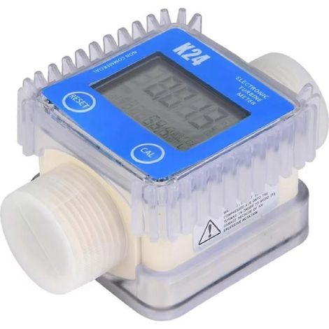 K24 Compteur numérique LCD à turbine, outil de mesure pour la mesure des liquides (huile, eau, produits chimiques). (1/5)