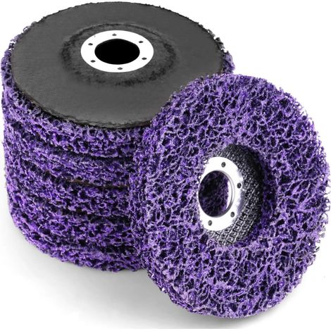 Discos de limpieza abrasivos gruesos de 5 piezas, 125 mm de diámetro, ruedas de pulido para eliminar pintura y óxido - morado (1/5)