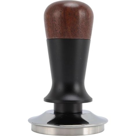 Tasseur à café à ressort, en acier inoxydable et bois de noyer, à piston, 58 mm / 2,28 pouces