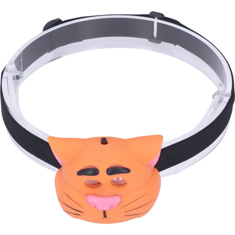 Katzenförmige Stirnlampe für Kinder, 2 Leuchtmodi, leicht und tragbar, batteriebetrieben, aus Kunststoff, ideal für Camping (1/5)