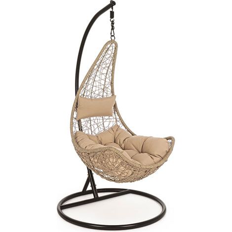 Poltrona dondolo sospesa da giardino in rattan con (1/3)
